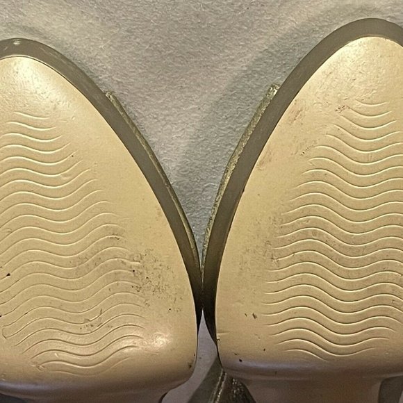 Formentini Gold Peep Toe Stilettos Size 8 39EU - Picture 6 of 6